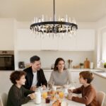 31.5in Modern Black Entryway Chandelier for Foyer, 12 Lights Round K9 Crystal Ch... - Image 9
