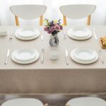 GLORY SEASON Textured Tablecloth Linen-Look Rustic Burlap Style Washable,Solid H... - Image 3