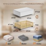 Bamboo Under Bed Storage Containers with Wheels, 2 Pack Under the Bed Shoe Stora... - Image 3