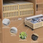 Bamboo Under Bed Storage Containers with Wheels, 2 Pack Under the Bed Shoe Stora... - Image 4