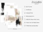 Joocrise Beige Abstract Wall Art Painting Set of 3 Neutral Canvas Wall Art Print... - Image 3