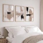 Joocrise Beige Abstract Wall Art Painting Set of 3 Neutral Canvas Wall Art Print... - Image 6