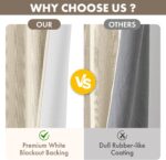 MIULEE 100% Blackout Linen Curtains for Bedroom 84 inches Long, Thermal Insulate... - Image 5