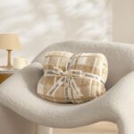 Snuggle Sac Checkered Throw Blanket for Couch, Super Soft Cozy Warm Knit Netural... - Image 6