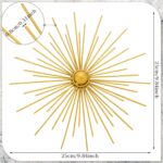 Barydat 6 Pcs Gold Sunburst Wall Decor Metal Bling Starbursts Wall Art Mid Centu... - Image 3