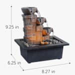 GOSSI Home Décor Imitation 3-Tier Stone Wall Tabletop Fountain Many Natural Rive... - Image 4