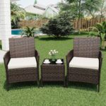 GAOMON 3-Piece Patio Furniture Set, All-Weather Patio Set - PE Wicker Sectional ... - Image 3