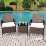 GAOMON 3-Piece Patio Furniture Set, All-Weather Patio Set - PE Wicker Sectional ... - Image 4