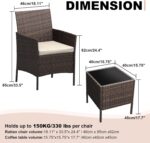 GAOMON 3-Piece Patio Furniture Set, All-Weather Patio Set - PE Wicker Sectional ... - Image 5