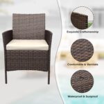 GAOMON 3-Piece Patio Furniture Set, All-Weather Patio Set - PE Wicker Sectional ... - Image 7