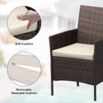 GAOMON 3-Piece Patio Furniture Set, All-Weather Patio Set - PE Wicker Sectional ... - Image 8