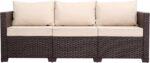 Oasishine Patio Furniture 3-seat Sofa Wicker Outdoor Furniture Outdoor Couch Dee... - Image 8