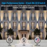 LEONLITE Modern Outdoor Cylinder Wall Lights 22", Up and Down Porch Patio Lights... - Image 3