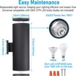 LEONLITE Modern Outdoor Cylinder Wall Lights 22", Up and Down Porch Patio Lights... - Image 5