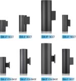 LEONLITE Modern Outdoor Cylinder Wall Lights 22", Up and Down Porch Patio Lights... - Image 7