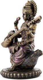 Top Collection Saraswati Sitting on Swan Playing the Vina Statue - Hindu Goddess... - Image 3