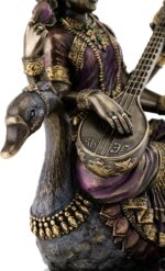 Top Collection Saraswati Sitting on Swan Playing the Vina Statue - Hindu Goddess... - Image 6