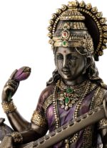 Top Collection Saraswati Sitting on Swan Playing the Vina Statue - Hindu Goddess... - Image 7