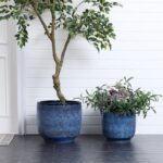 LuxenHome 15.75" Dia Large Ceramic Pots for Plants, Teal Blue Glazed Planters fo... - Image 4