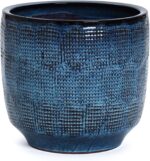 LuxenHome 15.75" Dia Large Ceramic Pots for Plants, Teal Blue Glazed Planters fo... - Image 6