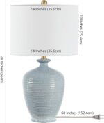 SAFAVIEH Lighting Collection Hanron Modern Blue 26-inch Bedroom Living Room Home... - Image 3