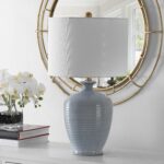 SAFAVIEH Lighting Collection Hanron Modern Blue 26-inch Bedroom Living Room Home... - Image 4