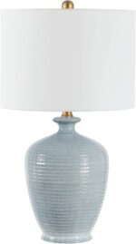SAFAVIEH Lighting Collection Hanron Modern Blue 26-inch Bedroom Living Room Home... - Image 5