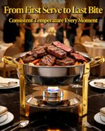 Chafing Dishes for Buffet 4 Pack, 6QT Round Chafing Dish Buffet Set Stainless St... - Image 3