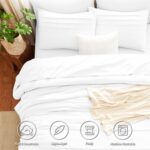 CozyLux Queen Comforter Set White, 7 Pieces Soft Pinch Pleat Bed in a Bag Queen ... - Image 3