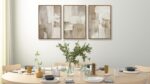 Shoci Large Framed Abstract Wabi Sabi Wall Art Modern Neutral Light Brown Color ... - Image 5