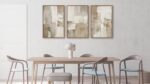 Shoci Large Framed Abstract Wabi Sabi Wall Art Modern Neutral Light Brown Color ... - Image 6