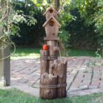 Alpine Corporation 35" Tall Outdoor 3-Tier Birdhouse Water Fountain with Cardina... - Image 3
