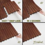 Premium Acacia Wood Interlocking Deck Tiles, 12"x12"x0.9" Outdoor Patio Flooring... - Image 6