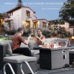 BULEXYARD 9 Pcs Highback Patio Furniture Set with Firepit, High-End Outdoor Sect... - Image 3