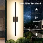 BesLowe 2-Pack 31.75inch Long Outdoor Wall Lights, Modern LED Exterior Lighting ... - Image 3