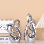 Silver Modern Abstract Art Home Decor Accent,Statues Coffee Table Decor for Livi... - Image 4