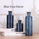 Blue Ceramic Vase Set - 3 Blue Small Vases, Farmhouse Country Flower Vase Home D... - Image 7