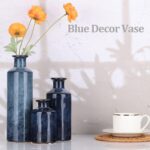 Blue Ceramic Vase Set - 3 Blue Small Vases, Farmhouse Country Flower Vase Home D... - Image 8