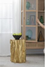 A&B Home Nature Wood Texture Inspired, End Table Side Table Living Room Furnitur... - Image 13
