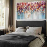 Original Colorful Floral Oil Painting On Canvas Wall Art Abstract 3d Flower Mode... - Image 4