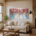 Original Colorful Floral Oil Painting On Canvas Wall Art Abstract 3d Flower Mode... - Image 5