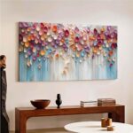 Original Colorful Floral Oil Painting On Canvas Wall Art Abstract 3d Flower Mode... - Image 9