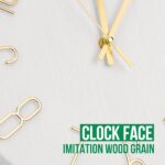 Wall Clock 12 Inch Silent Non-Ticking Imitation Wood Indoor Clock Round White De... - Image 5