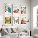 FEOFTIE Vintage Travel Posters Italy Amalfi Coast Wall Art Retro Posters Set of ... - Image 5