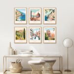 FEOFTIE Vintage Travel Posters Italy Amalfi Coast Wall Art Retro Posters Set of ... - Image 6