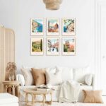 FEOFTIE Vintage Travel Posters Italy Amalfi Coast Wall Art Retro Posters Set of ... - Image 9