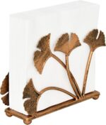 OwlGift Modern Ginkgo Leaves Design Napkin Holder for Tables, Metal Paper Napkin... - Image 4