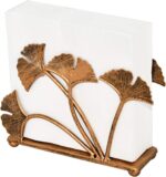 OwlGift Modern Ginkgo Leaves Design Napkin Holder for Tables, Metal Paper Napkin... - Image 9