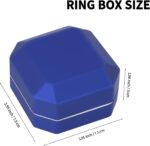 Luxury LED Jewelry Ring Box, Velvet Ring Gift Box Storage Case Organizer Holder ... - Image 3