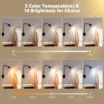 LiFMIRA Wall-Mounted LED Bedside Reading Light with USB Charging Port, 10-Level ... - Image 4